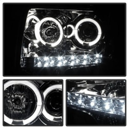 Spyder Ford F150 09-14 Faros delanteros proyectores Modelo halógeno - LED Halo LED Smke PRO-YD-FF15009-HL-SM