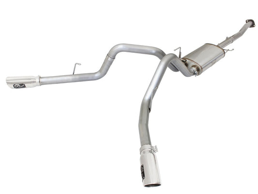 aFe MACHForce XP Exhaust 3in SS Dual Side Exit CB w/ Polish Tips 15 Ford F150 Ecoboost V6-2.7L/3.5L