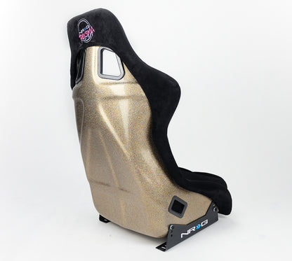 Asiento envolvente NRG FRP Edición ULTRA - Grande (Alcantara negro/respaldo con purpurina dorada)