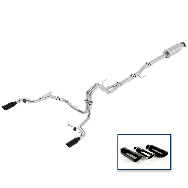 Ford Racing 15-18 F-150 5.0L Cat-Back Extreme Exhaust System Rear Exit w/ Black Chrome Tips