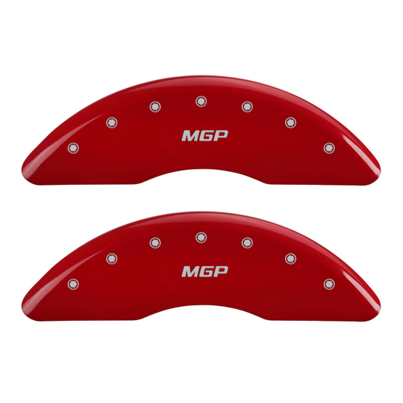 Cubiertas de pinza MGP 4 grabadas delanteras y traseras MGP Acabado rojo plateado ch