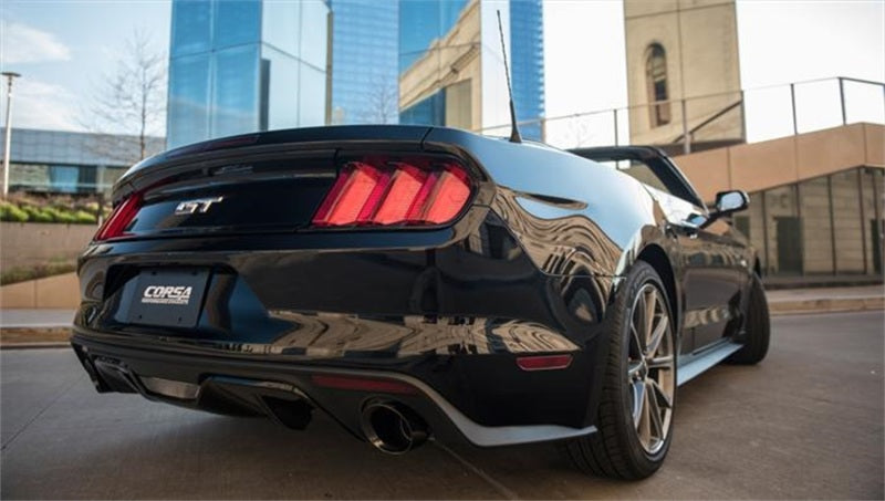 Corsa 15-17 Ford Mustang GT Convertible 5.0L V8 Black Sport Cat-Back Dual Rear Exit