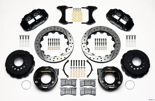 Wilwood Narrow Superlite 4R Kit de freno trasero P de 12,88 pulgadas, perforado, Mustang 2005-2014