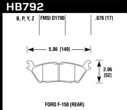 Pastillas de freno traseras Hawk 15 Ford F-150 Super Duty