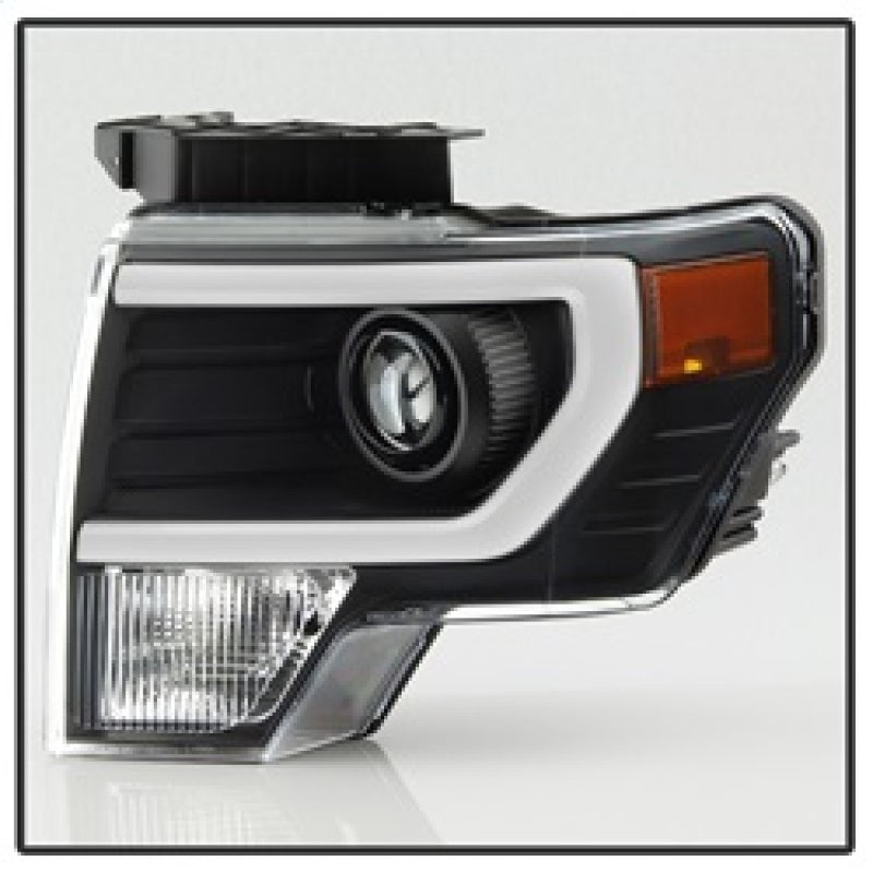 xTune Ford F150 Projector Headlights - Light Bar DRL - Black PRO-JH-FF15009-LBDRL-BK