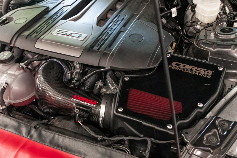 Corsa 18-22 Ford Mustang GT 5.0L V8 Carbon Fiber Air Intake w/ DryTech 3D No Oil