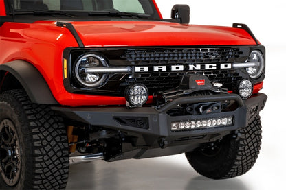 Addictive Desert Designs 2021+ Ford Bronco Rock Fighter Parachoques delantero - Negro martillo