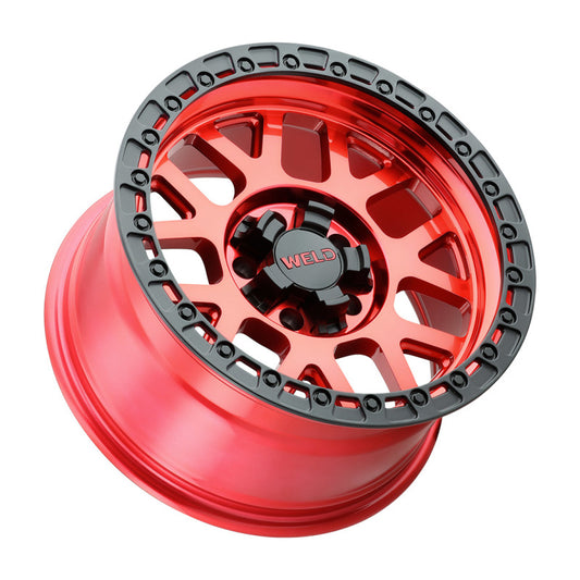 Weld Off-Road W133 17X9 Cinch 6X135 6X139.7 ET-12 BS4.50 Candy Red / Satin Black Ring 106.1