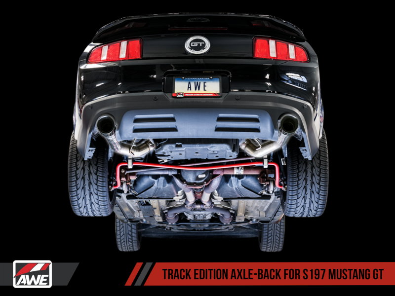 AWE Tuning S197 Mustang GT Axle-back Exhaust - Track Edition (Chrome Silver Tips)