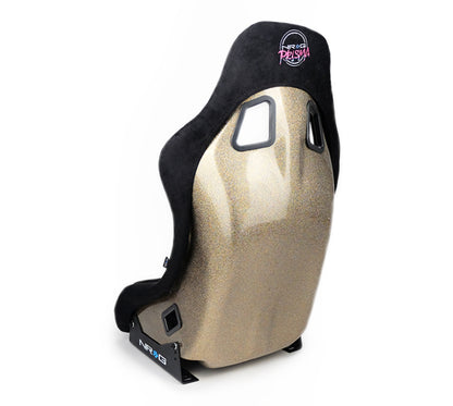 NRG FRP Bucket Seat ULTRA Edition - Medium (Black Alcantara/Gold Glitter Back)