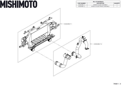 Mishimoto 21+ Bronco 2.3L Kit INT de montaje alto BK Core BK Tuberías