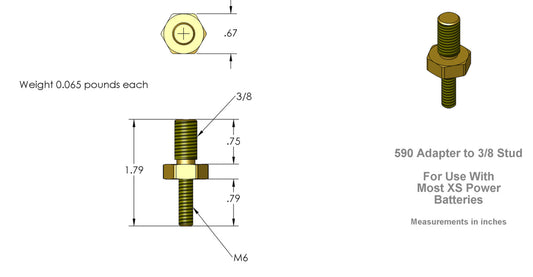 Baterías XS Power de 3/8" (2) adaptadores de perno