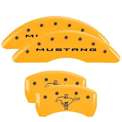 Cubiertas de pinza MGP 4 grabadas delanteras 2015/Mustang grabadas traseras 2015/Bar &amp; Pony acabado rojo plata ch