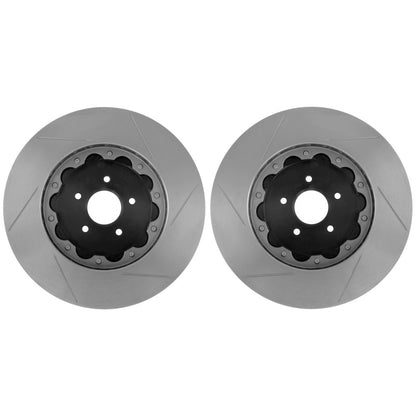 StopTech 13-14 Ford Mustang Shelby GT500 AeroRotor 2pc Drilled Front Rotor (Pair)