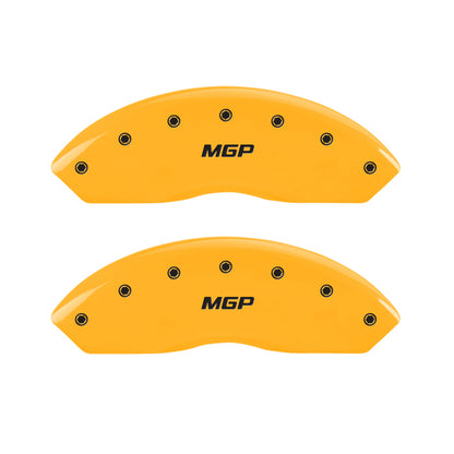 Cubiertas de pinza MGP 4 grabadas delanteras y traseras MGP Acabado amarillo negro ch