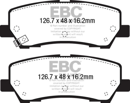 EBC 15+ Ford Mustang 2.3 Turbo Performance Pkg Pastillas de freno traseras Yellowstuff