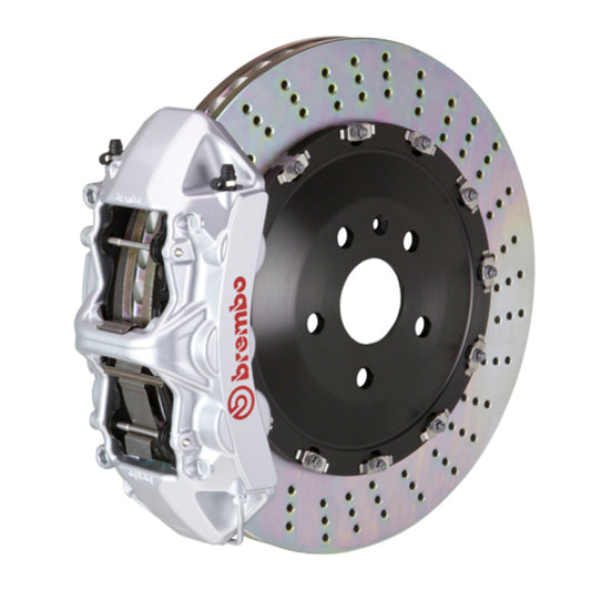 Brembo 15-23 Mustang GT (S550) Front GT BBK 6 Piston Cast 405x34 2pc Rotor Drilled-Silver