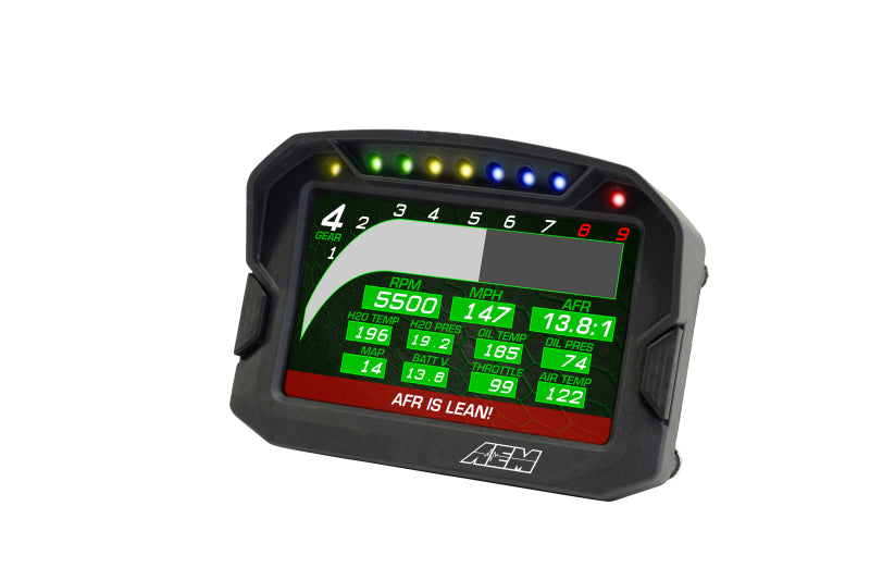 Pantalla de tablero digital con registro de carbono AEM CD-5LG con GPS interno de 10 Hz y antena