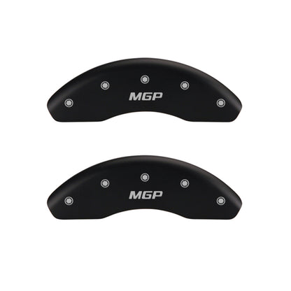 MGP 4 Caliper Covers Engraved Front & Rear MGP Black finish silver ch