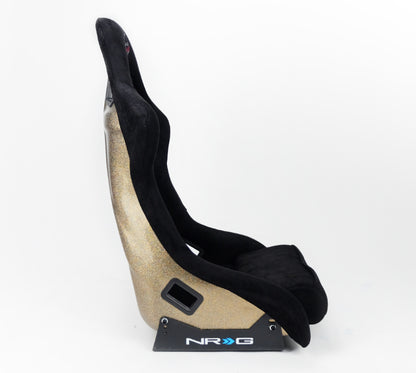 Asiento envolvente NRG FRP Edición ULTRA - Grande (Alcantara negro/respaldo con purpurina dorada)