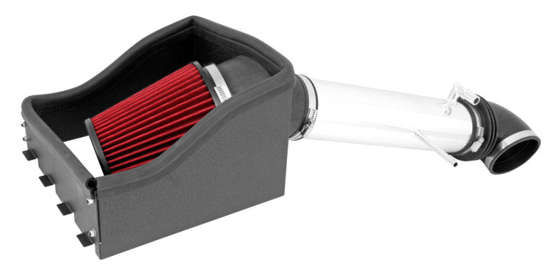 Spectre 11-14 Ford F150 V8-5.0L F/I Air Intake Kit - Polished w/Red Filter