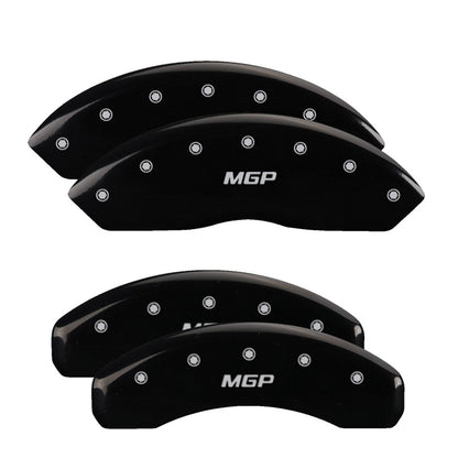 Cubiertas de pinza MGP 4 grabadas delanteras y traseras MGP Acabado en negro plateado ch