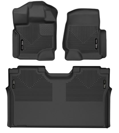 Husky Liners 15-22 Ford F-150 SuperCrew Cab X-Act Contour Front & 2nd Row Seat Floor Liners - Black