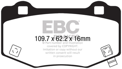 EBC 2015+ Ford Mustang GT350 Bluestuff Rear Brake Pads