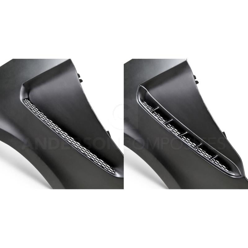 Anderson Composites 15-16 Ford Mustang GT350 Style Fiberglass Front Fenders