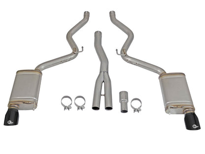 aFe MACHForce XP Exhausts Cat-Back SS-304 EXH w/ Black Tips 15-23 Ford Mustang EcoBoost 2.3L (t)