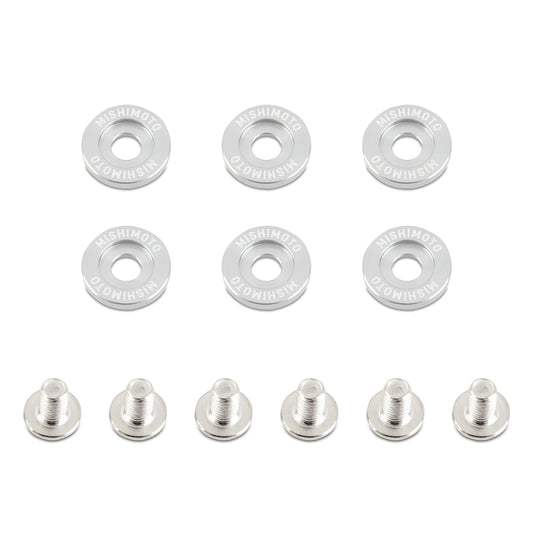 Kit De Arandelas De Guardabarros Pequeño Mishimoto (6 Piezas) - Plata