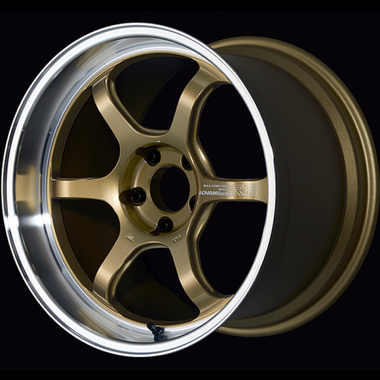 Advan R6 18x11.0 +15 5-114.3 Rueda de latón dorado para mecanizado y carreras