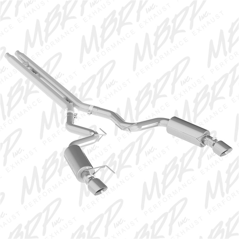 MBRP 15-17 Ford Mustang GT 5.0 Convertible T409 3in Cat Back Dual Split Rear Exit (Race Version)