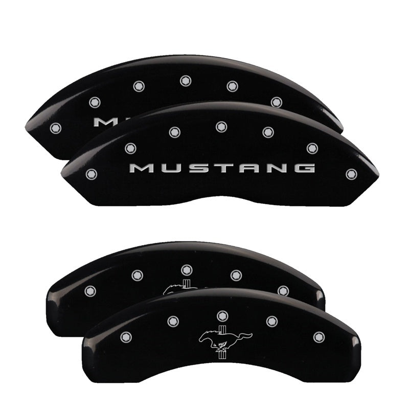 Tapas de pinza MGP 4 Delanteras grabadas 2015/Mustang Traseras grabadas 2015/37 Acabado amarillo negro ch