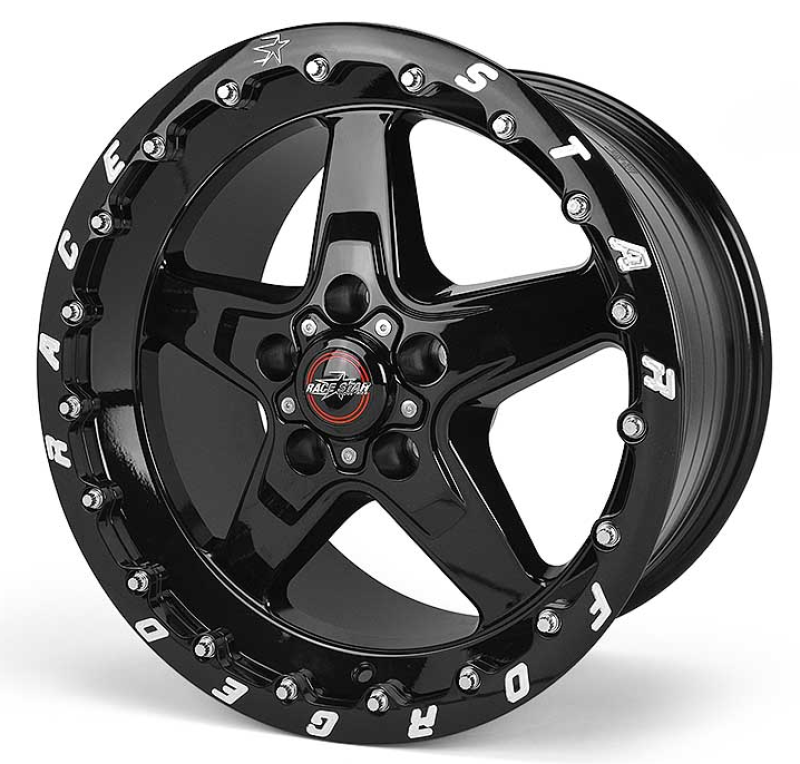 Race Star 92 Drag Star Bracket Racer 17x10.5 5x4.50BC 7.6BS Rueda negra brillante - Bloqueo de cuenta única