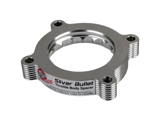 aFe 11-14 Ford Mustang/ 11-14 Ford F-150 V6 3.7L Silver Bullet Espaciador del cuerpo del acelerador - Plata