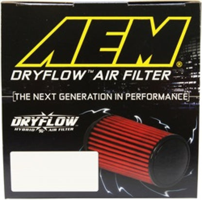 Filtro de aire AEM Dryflow cónico de 5,5 pulgadas de diámetro exterior de base x 4,75 pulgadas de diámetro exterior superior x 5 pulgadas de altura