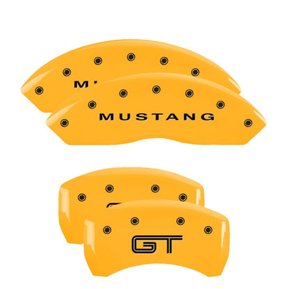 Cubiertas de pinza MGP 4 Grabado Delantero Mustang Grabado Trasero GT Acabado rojo plata ch