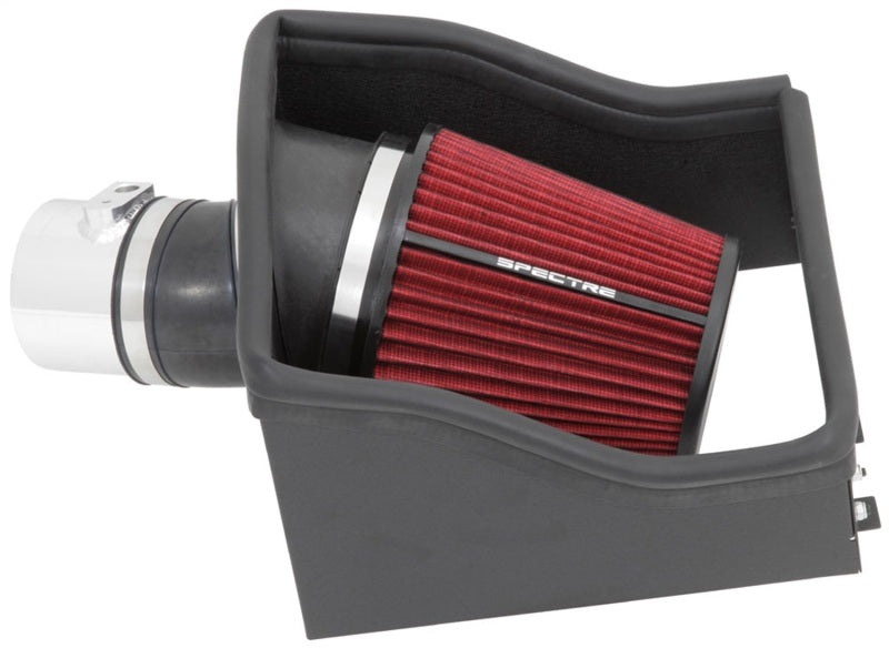 Spectre 12-14 Ford F150 V6-3.5L F/I Air Intake Kit - Polished w/Red Filter