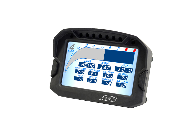 Pantalla de tablero digital con registro de carbono AEM CD-5LG con GPS interno de 10 Hz y antena