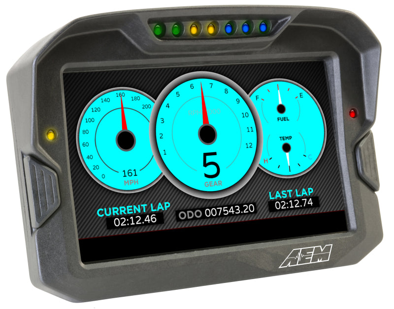 AEM CD-7 Logging GPS habilitado Race Dash Pantalla digital de fibra de carbono sin VDM (solo entrada CAN)