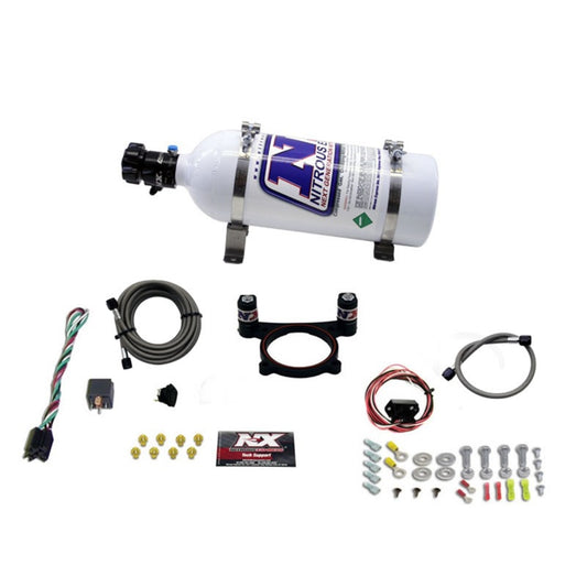 Nitrous Express 11-15 Ford Mustang GT 5.0L Coyote 4 válvulas Kit de placa nitrosa (50-200HP) con botella de 5 lb