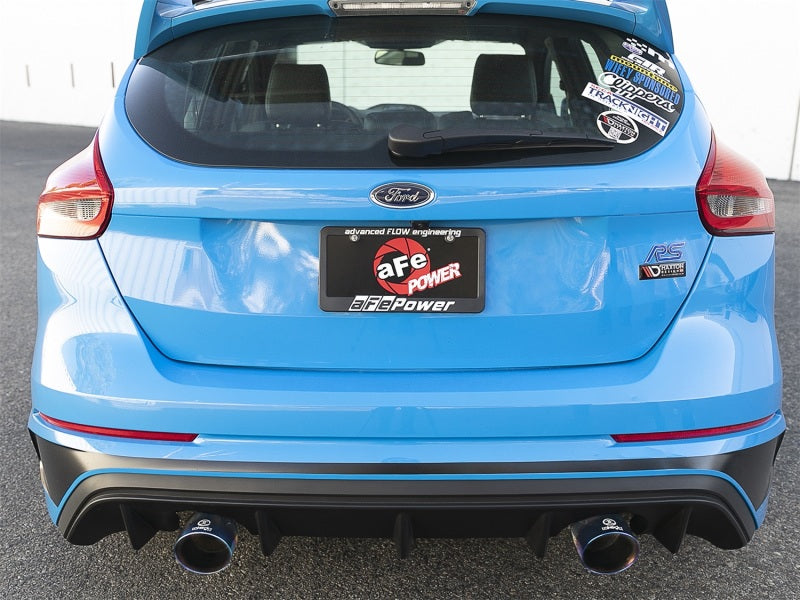 aFe Takeda 3in 304 SS Cat-Back Exhaust System w/ Blue Flame Tip 16-18 Ford Focus RS I4-2.3L (t)