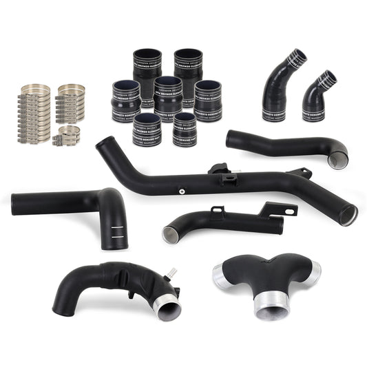 Mishimoto 2021+ Ford Bronco 2.7L Kit de actualización de tubería de intercooler de montaje alto - Negro arrugado