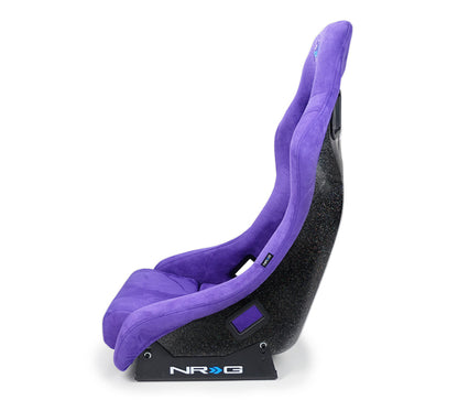 NRG FRP Bucket Seat PRISMA Edition w/ Pearlized Back Purple Alcantara - Medium