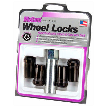 McGard Wheel Lock Nut Set - 4pk. (Tuner / Cone Seat) M14X1.5 / 22mm Hex / 1.648in. Length - Black