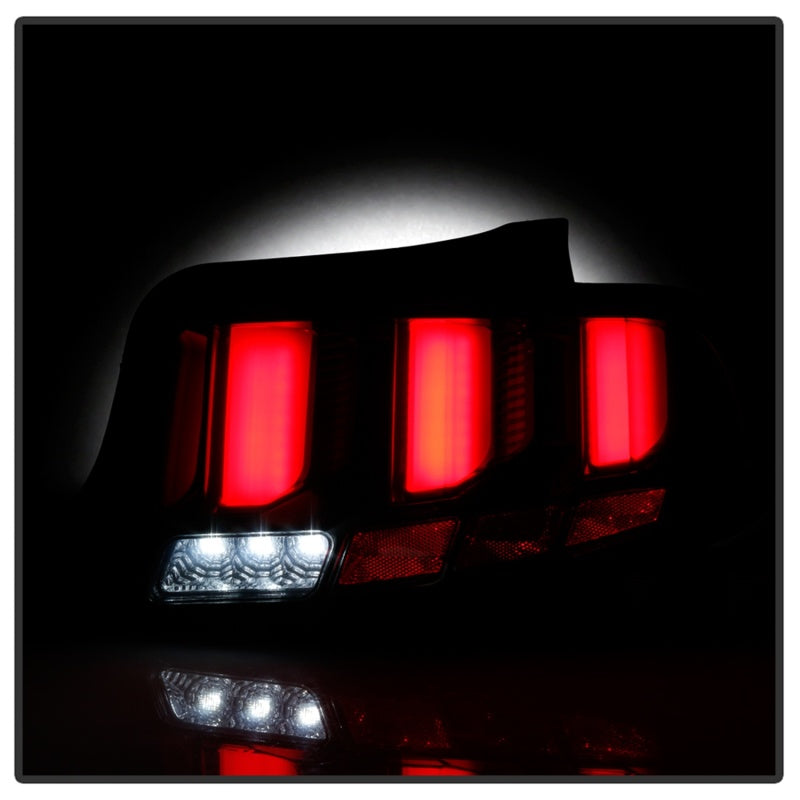 Spyder 10-12 Ford Mustang - Light Bar Seq. Turn Signal LED Tail Lights - Black - ALT-YD-FM10-LED-BK