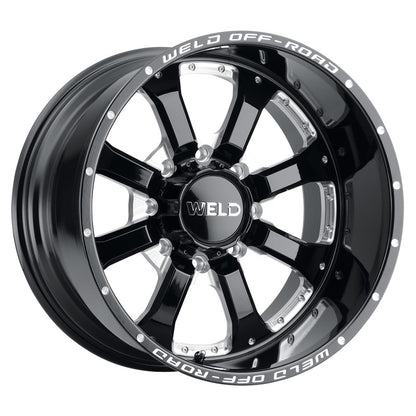 Weld Off-Road W125 20X10 Granada Six 6X135 ET-18 BS4.75 Negro Brillo MIL 87.1