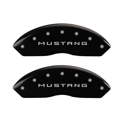 Cubiertas de pinza MGP 4 Grabado Delantero Mustang Grabado Trasero 37 Acabado negro plata ch