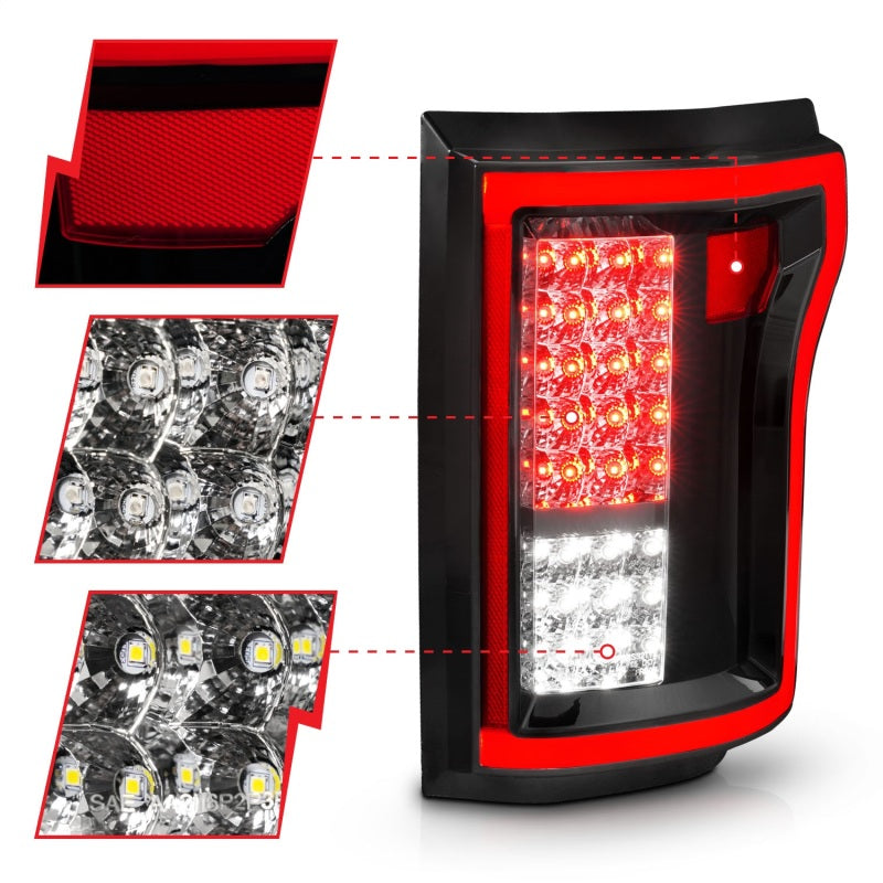 ANZO 2015-2016 Ford F-150 LED Taillights Red/Clear
